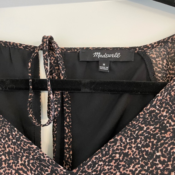 Madewell V-Neck Babydoll Dress in Brushed Texture - Picture 3 of 3